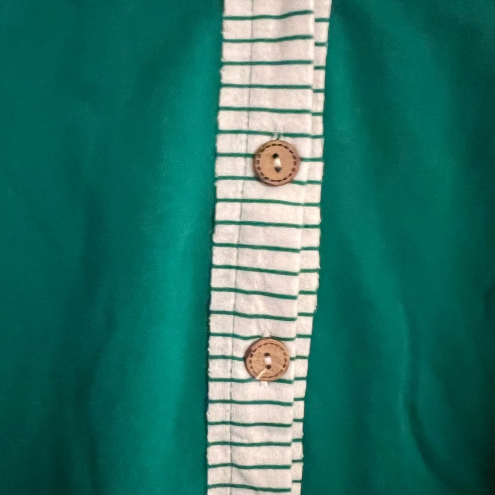 Kelly Green French Terry Colorblock Collared Romper – Oversized Fit NWT M #2490 - Picture 9 of 12